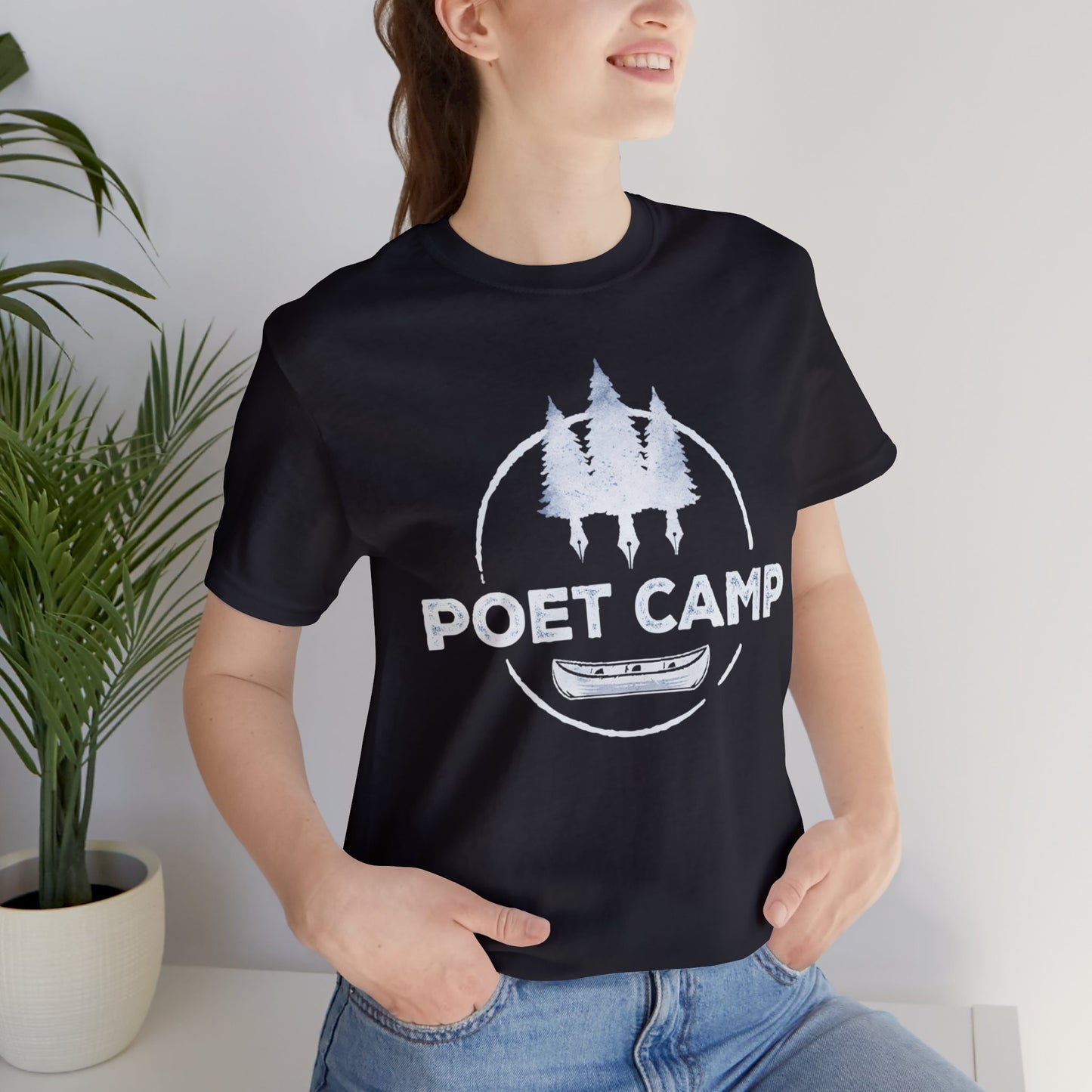 White Logo Poet Camp Short Sleeve Tee