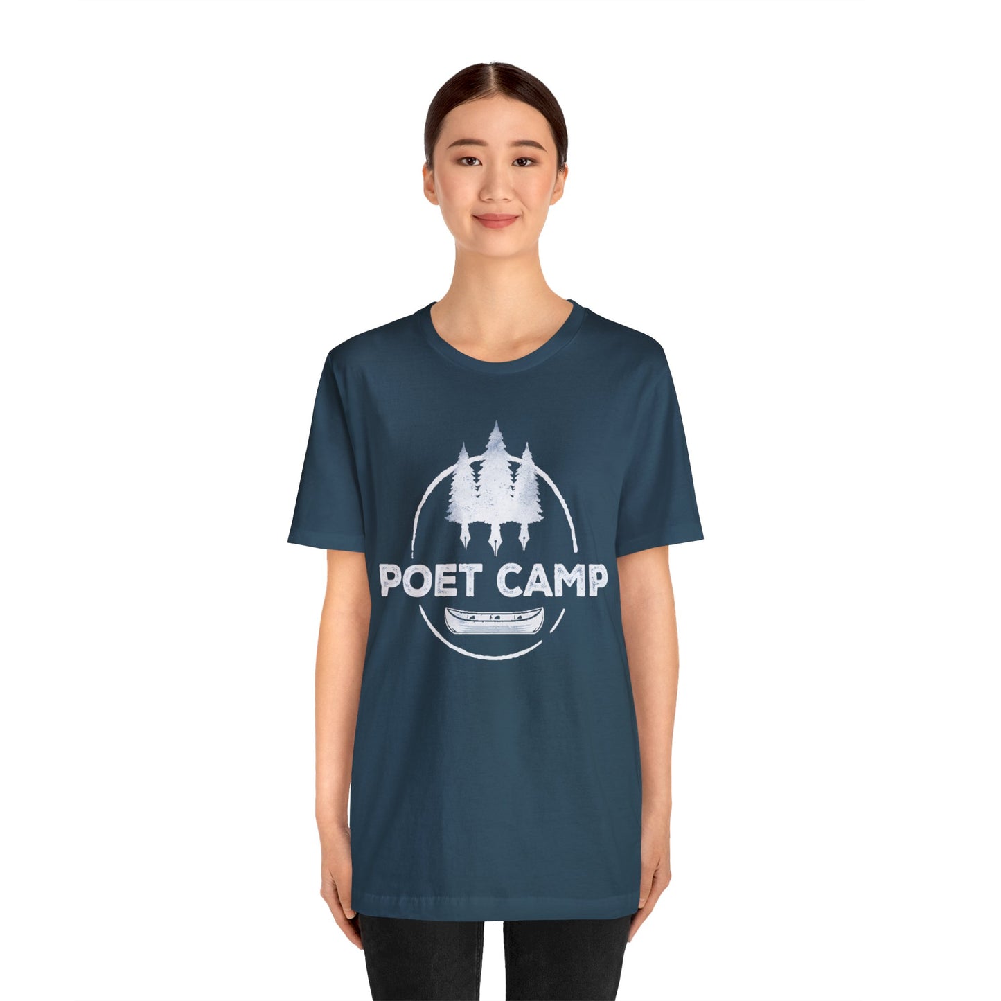 White Logo Poet Camp Short Sleeve Tee