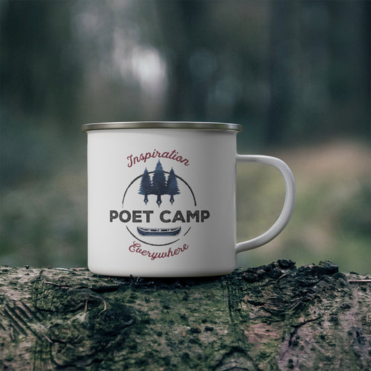 Cozy Writing Enamel Camping Mug